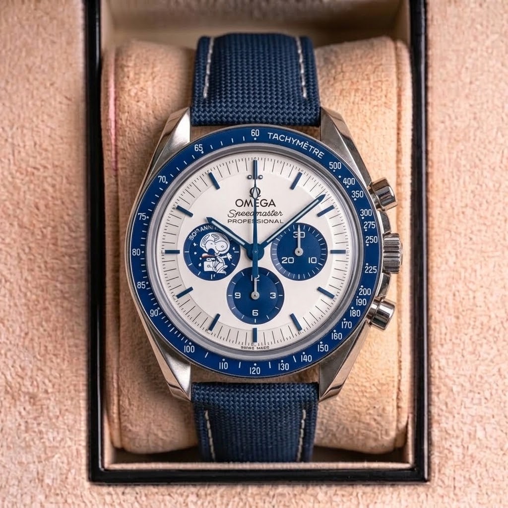 Omega Speedmaster Silver Snoopy — Nylon bleu