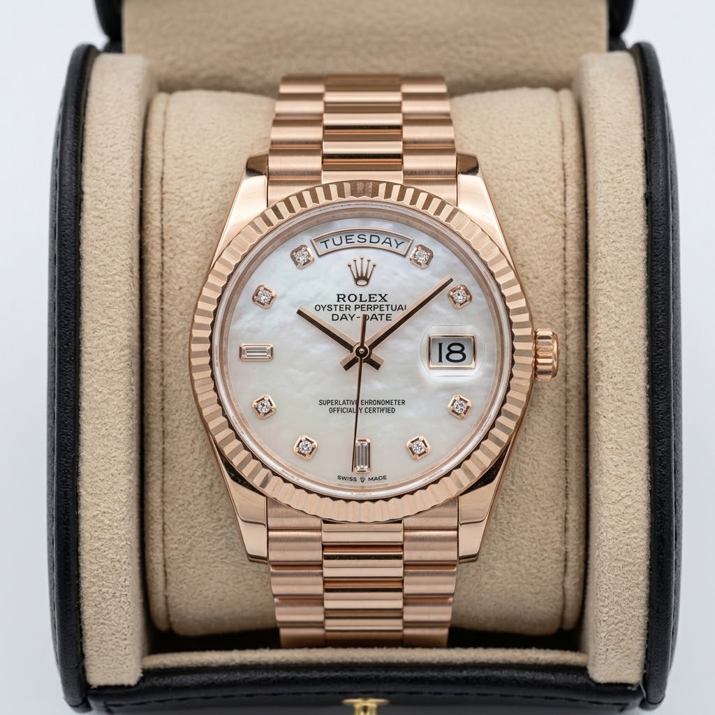 Rolex Day-Date Or Rose - Nacre — Bracelet President or rose