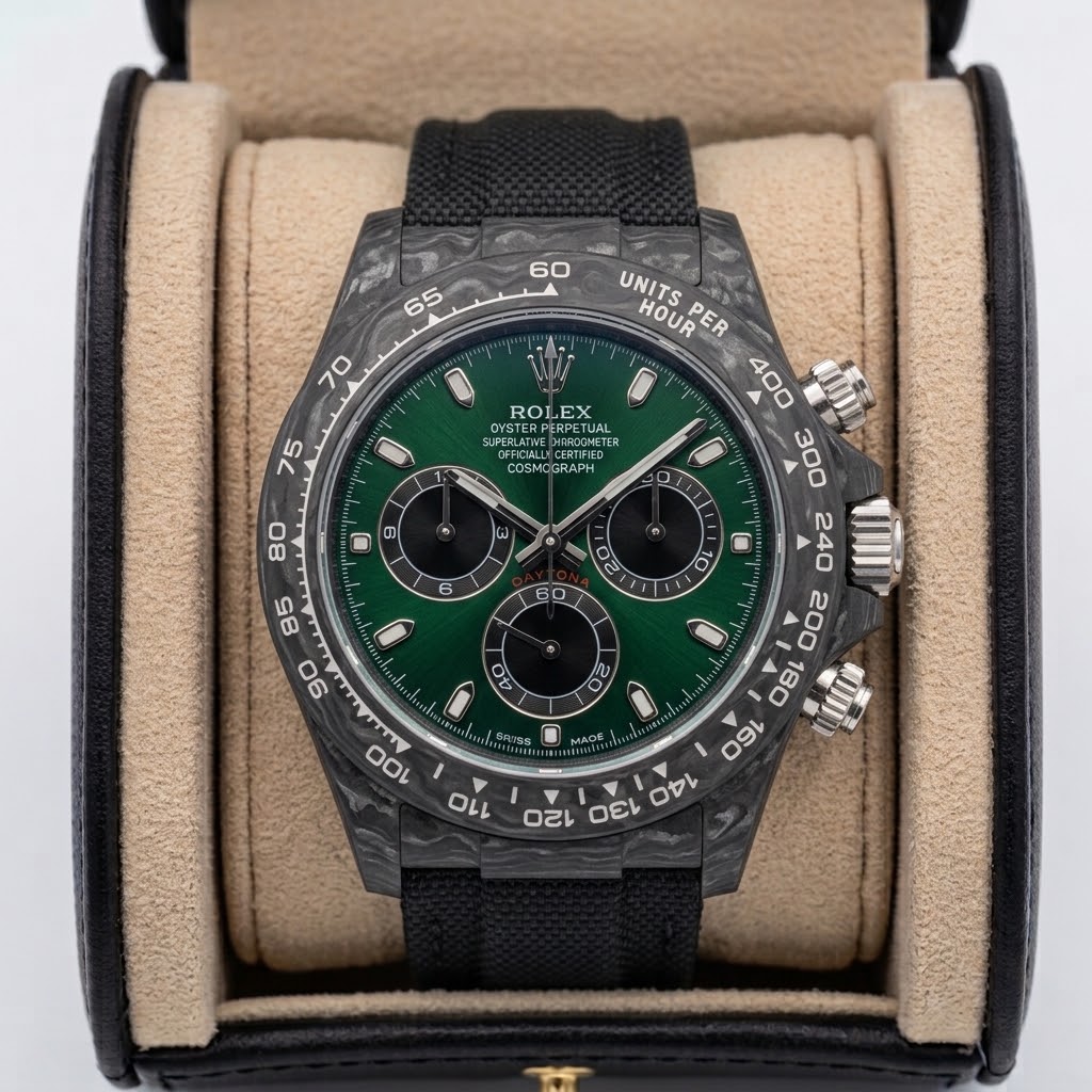 Rolex Daytona Carbon - Cadran Vert — Nylon noir