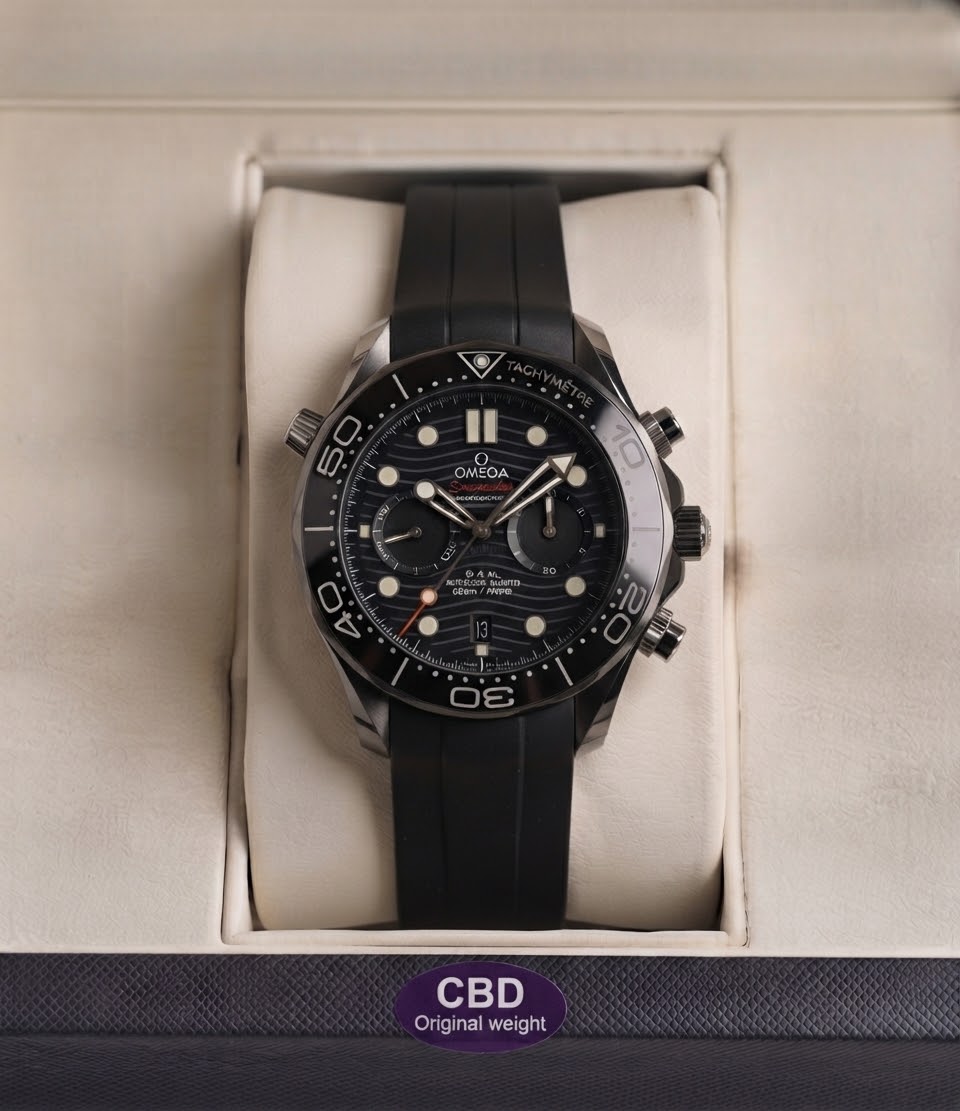 Omega Seamaster Diver 300M Chrono - Bracelet Caoutchouc — Caoutchouc noir